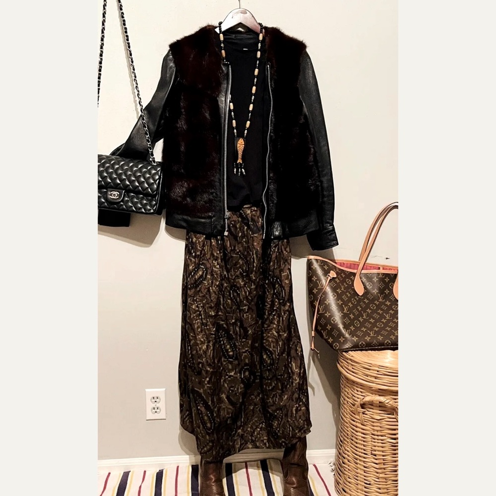 Vintage Leather Fur Jacket